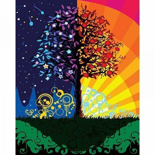 Colorful Tree Diy Paint By Numbers Kits