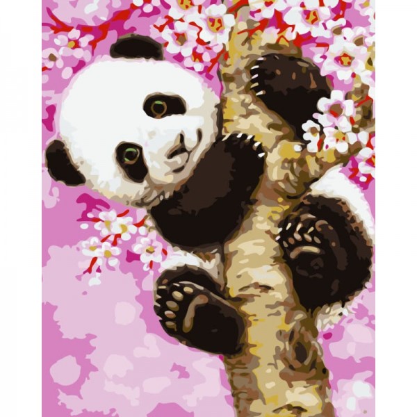 Buy Lovely Panda On the Tree Diy Paint By Numbers Kits