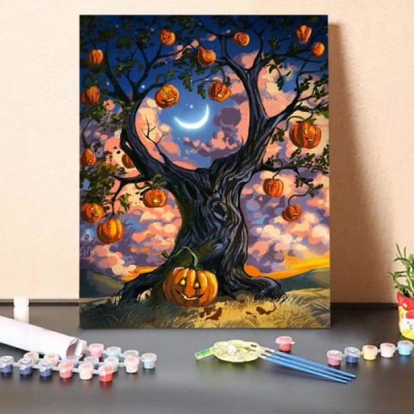 Paint By Numbers Kit – Pumpkin Tree