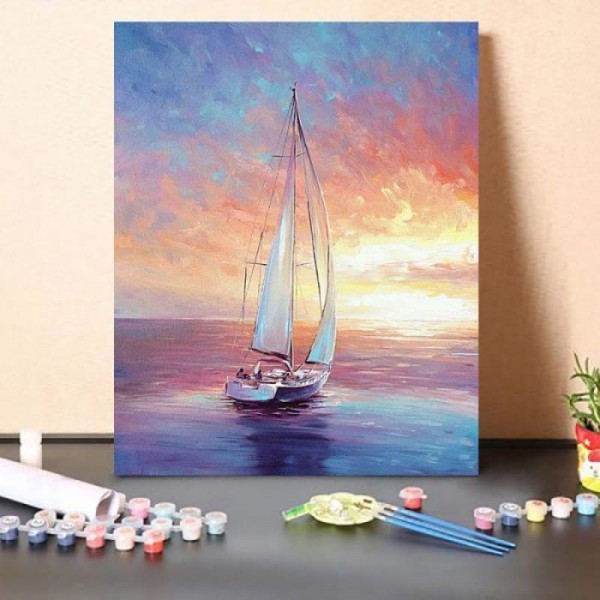 Paint by Numbers Kit White Boat