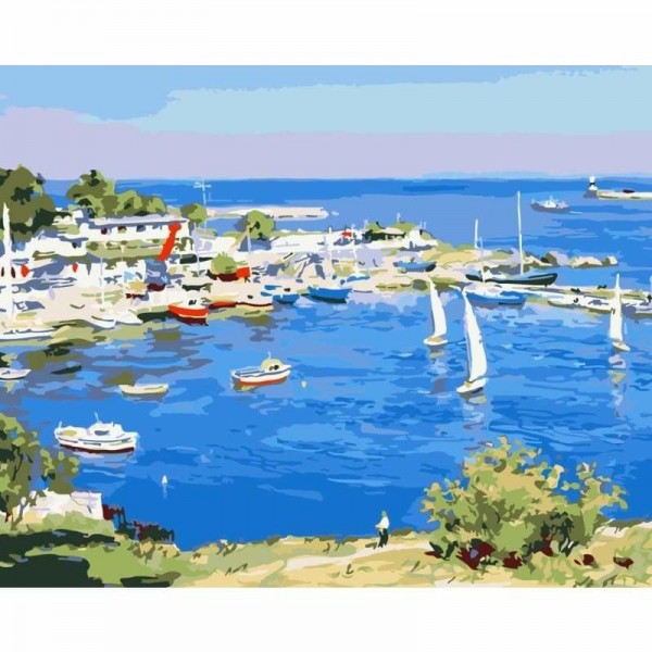 Landscape Town Boat Diy Paint By Numbers Kits