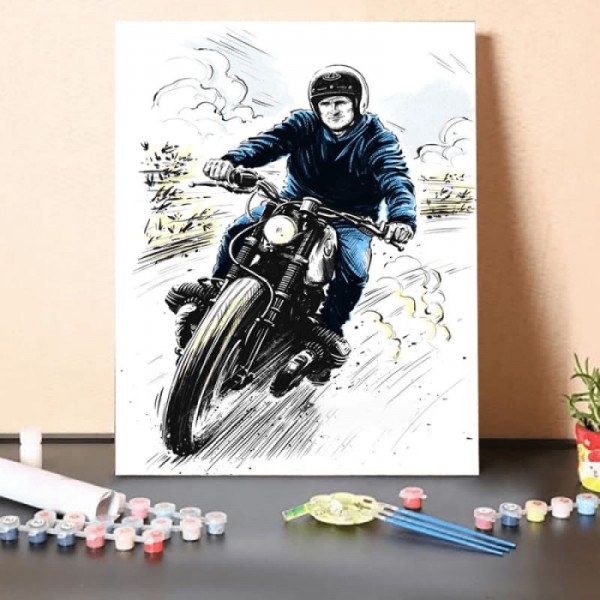 Paint by Numbers Kit-Motorcycle On The Road
