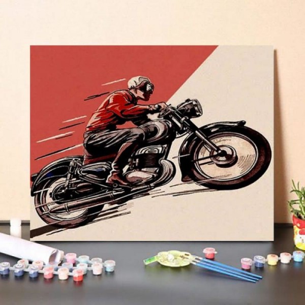 Paint By Numbers Kit Antique Motorcycle