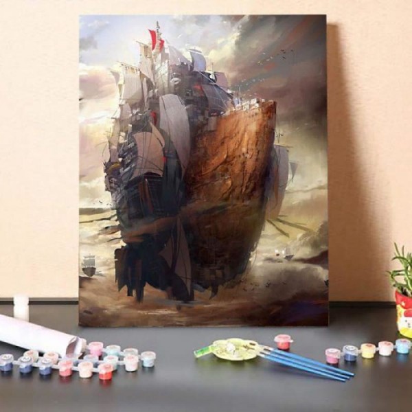 Paint by Numbers Kit-Boat in the Sky