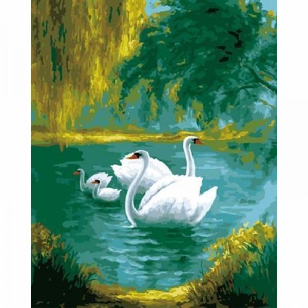 Buy Animal Swan Diy Paint By Numbers Kits