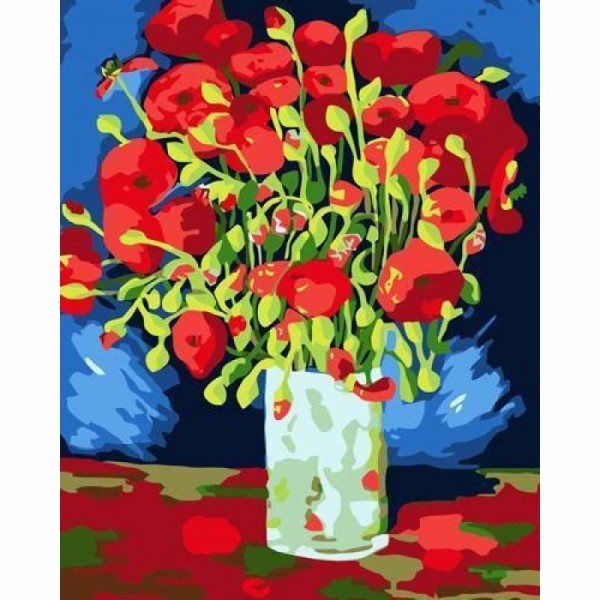 Order Poppy Flower Diy Paint By Numbers Kits