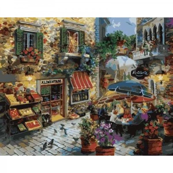 Landscape Town Street Diy Paint By Numbers ZXB611