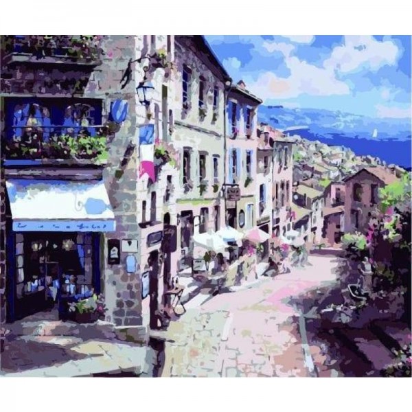 Landscape Town Street Diy Paint By Numbers ZXE370-33