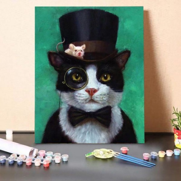 Tuxedo Cat – Paint By Numbers Kit