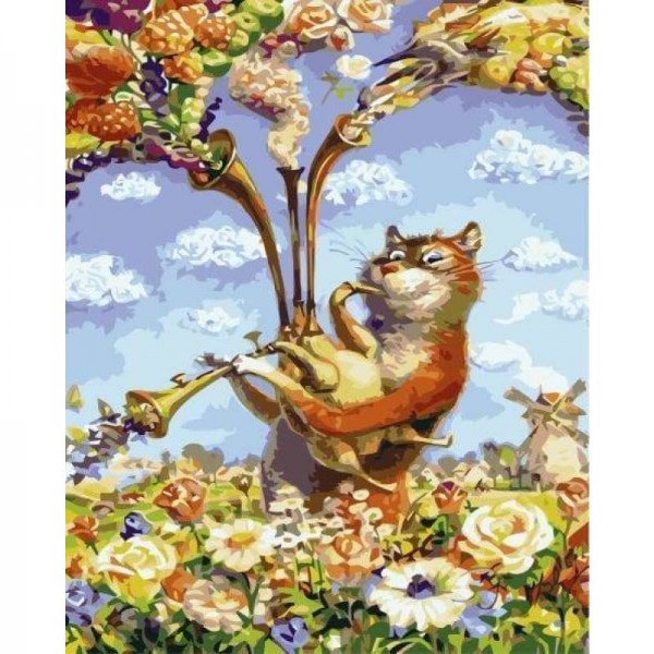 Flower Cat Diy Paint By Numbers Kits