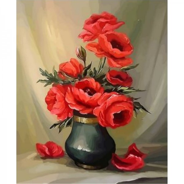 Poppy Flower Diy Paint By Numbers Kits