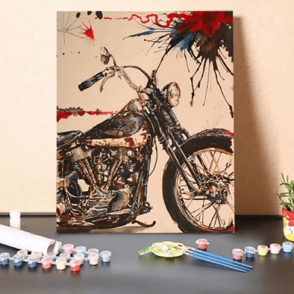 Paint by Numbers Kit-Badass Motorcycle Art