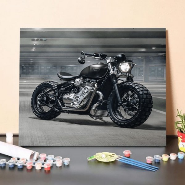 Paint by Numbers Kit-Black Motorcycle