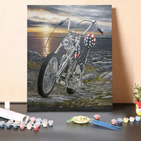 Paint by Numbers Kit-Easy Rider Motorcycle
