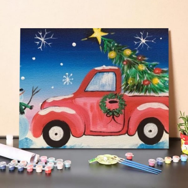 Paint By Numbers Kit – Christmas Tree Truck