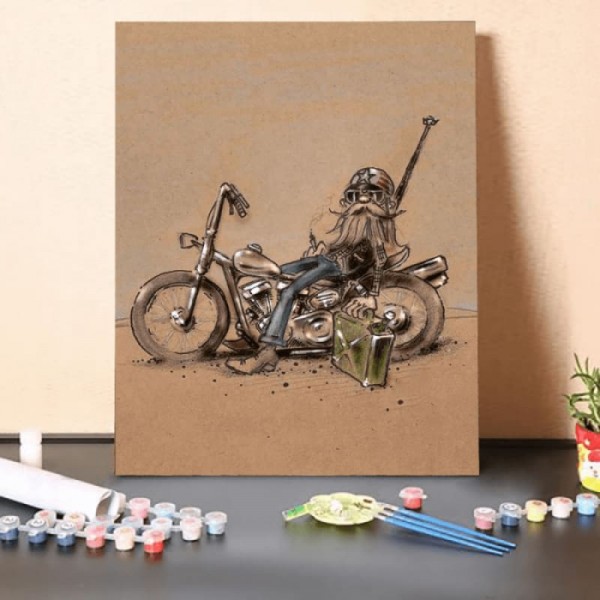 Paint by Numbers Kit-Desert Motorcycle
