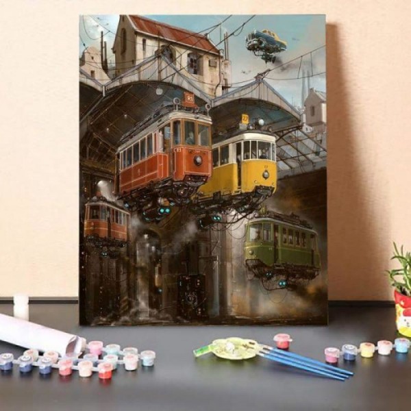 Paint by Numbers Kit-Flying Bus