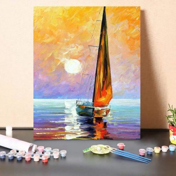 Paint by Numbers Kit Sea Boat