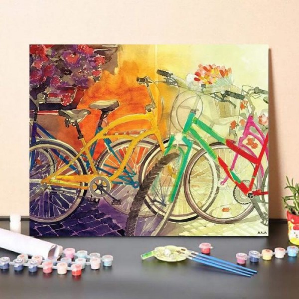 Paint By Numbers Kit Bikes I