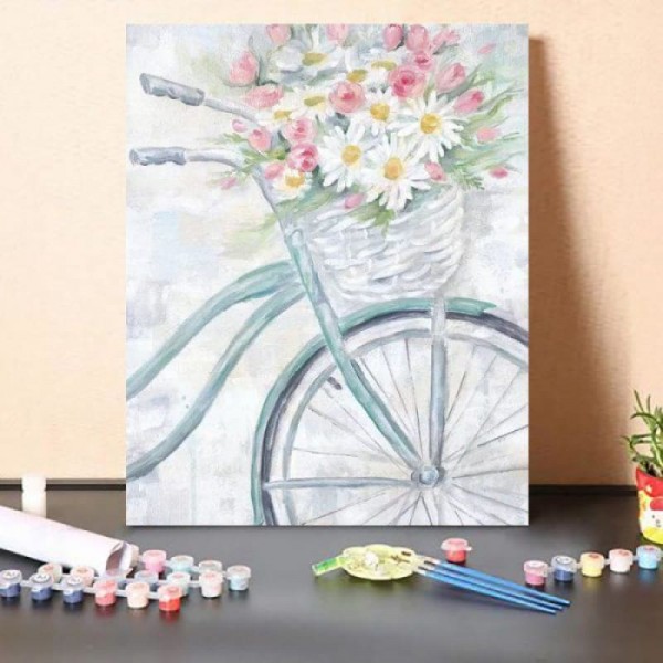 Paint By Numbers Kit Bike With Flower Basket