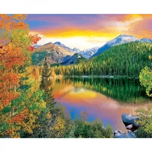Landscape Mountain Lake Diy Paint By Numbers Kits