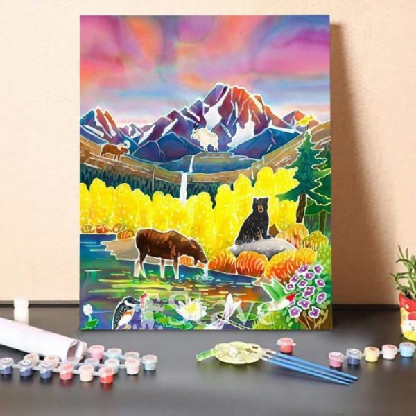 Paint By Numbers Kit Life of the Mountains