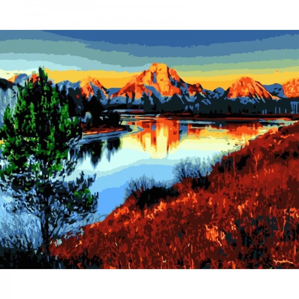 Order Scenery Mountain Lake Diy Paint By Numbers Kits