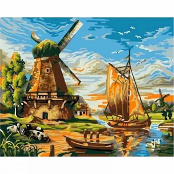 Order Windmill Diy Paint By Numbers Kits