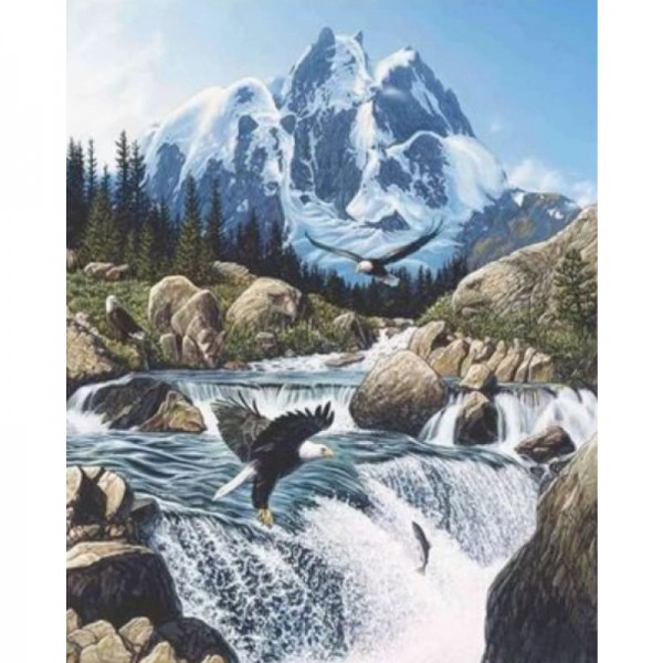 Buy Landscape Mountain Lake Diy Paint By Numbers Kits