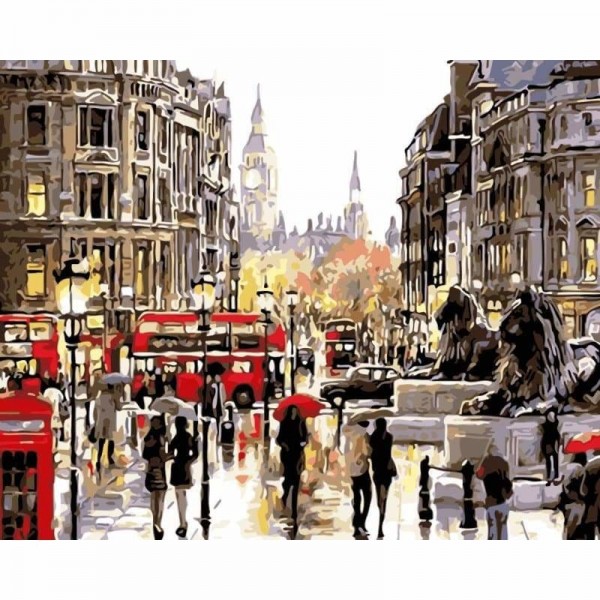 Order Landscape Busy London Street Diy Paint By Numbers Kits