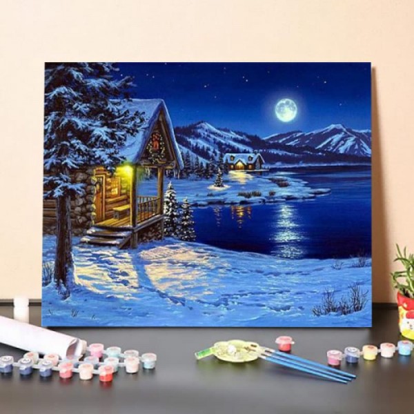 Paint By Numbers Kit -Pretty Christmas Night