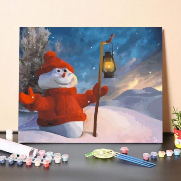 Christmas Time Snowman – DIY Painting By Numbers Kit