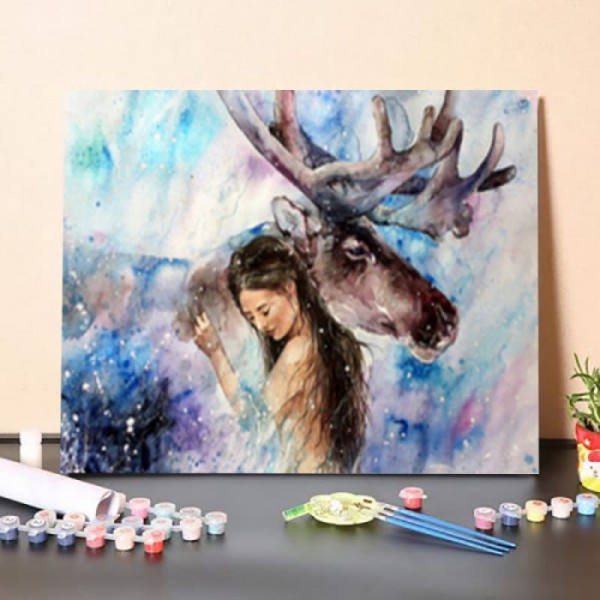 Christmas Deer Love – DIY Painting By Numbers Kit