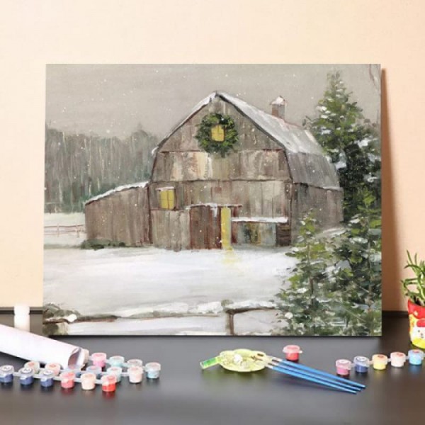 Winter Barn – Paint By Numbers Kit