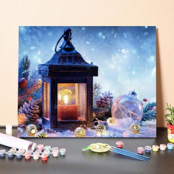 Paint By Numbers Kit – Lamp in Snow