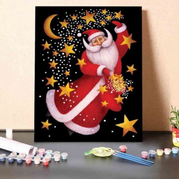 Christmas Holiday Dancing Gold Star -Paint by Numbers Kit