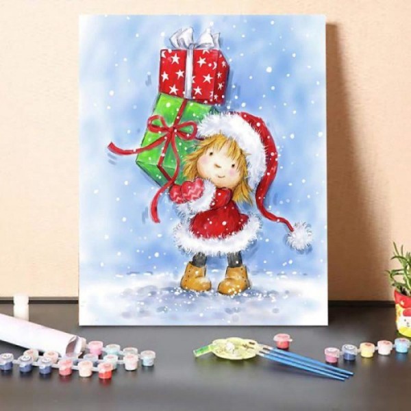 Shopping Christmas Girl – Paint By Numbers Kit