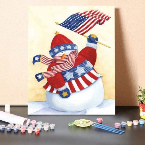Star Spangled Snowman-Paint by Numbers Kit