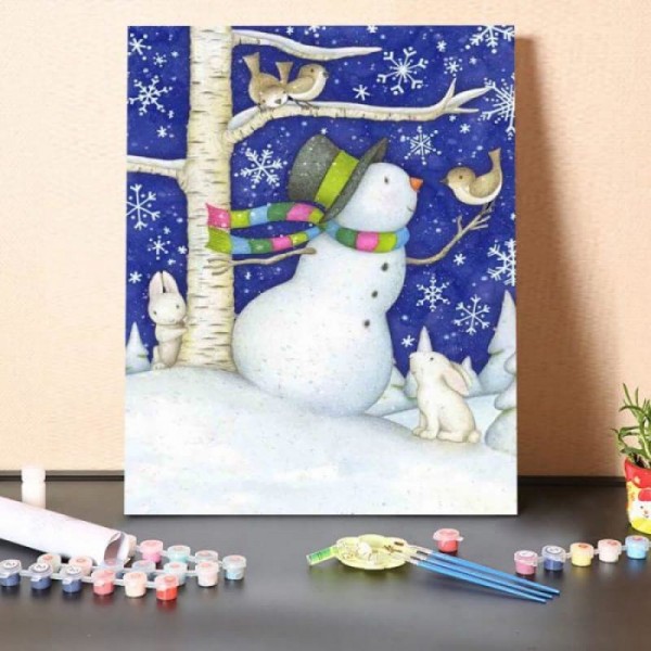 Critter Snowman-Paint by Numbers Kit