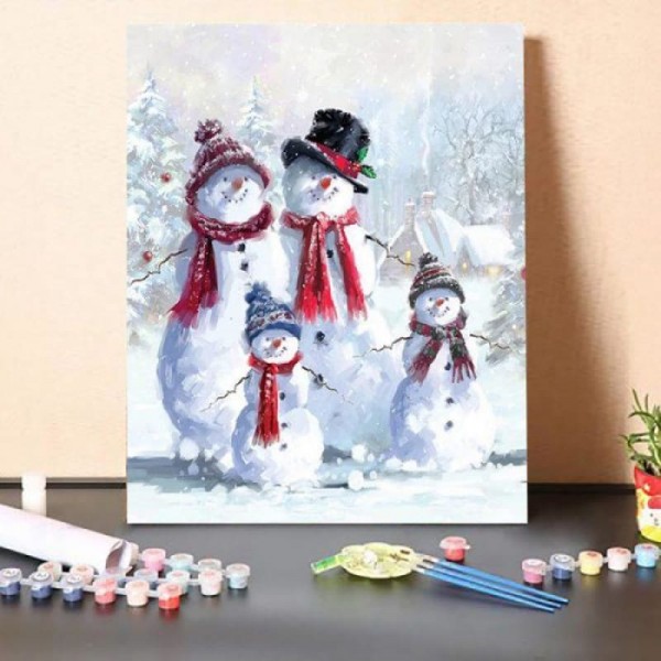 Paint By Numbers Kit-Guardian – Snowman Family