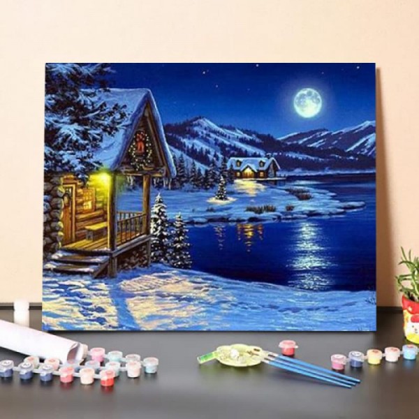 Paint By Numbers Kit – Night view by the lake