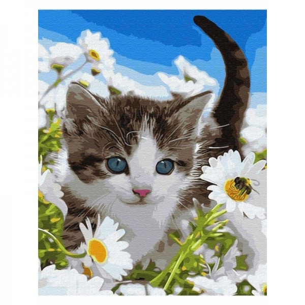 Buy Cat In Flower Diy Paint By Numbers Kits