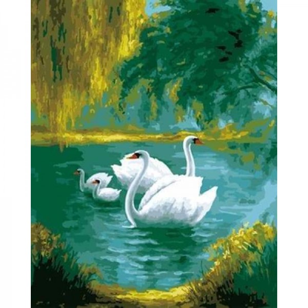 Order Animal Swan Diy Paint By Numbers Kits