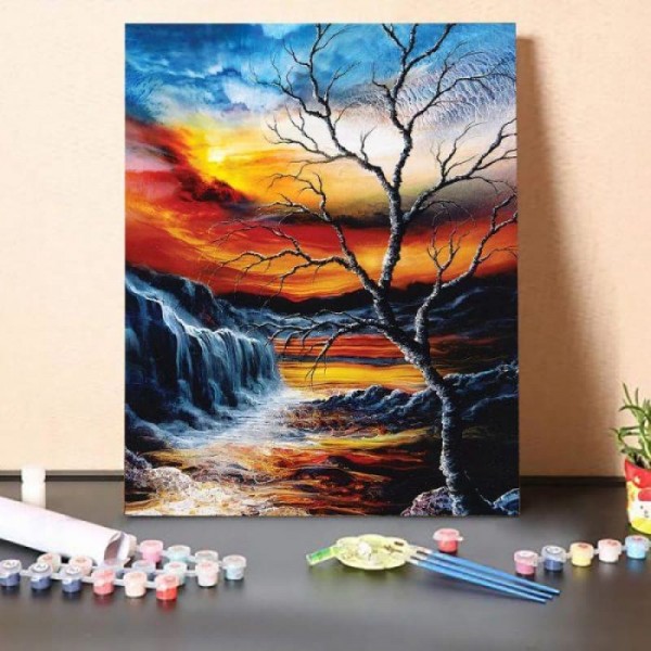 Paint by Numbers Kit-Dead Tree At Dusk