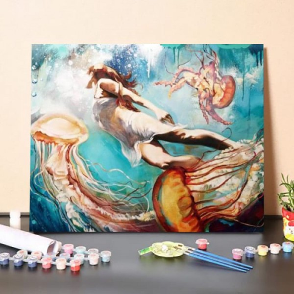 Paint by Numbers Kit-Dancing in the Deep Sea