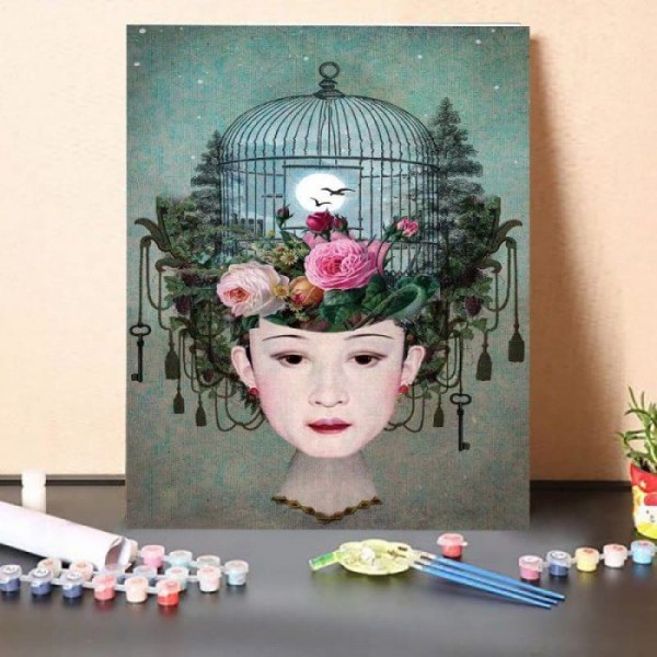 Paint by Numbers Kit-Moonlight Garden