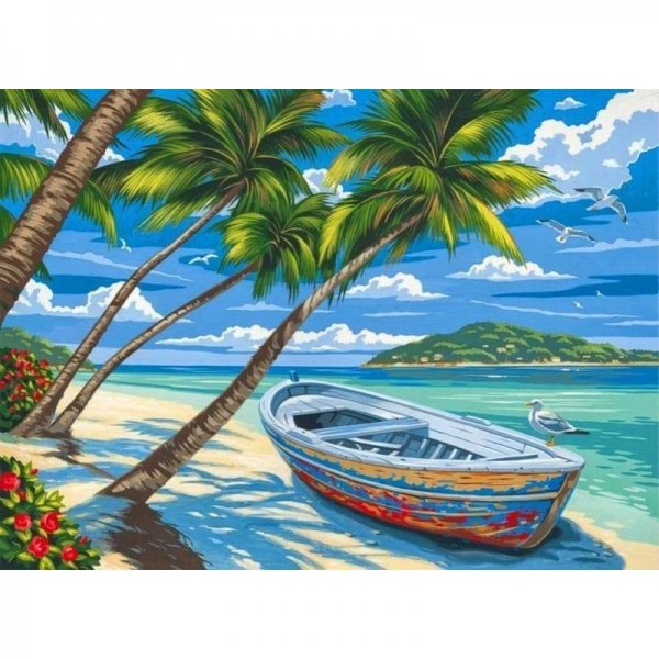 Boat Landscape Diy Paint By Numbers Kits