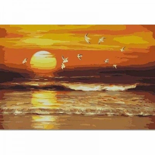Order Sunset Landscape Diy Paint By Numbers Kits