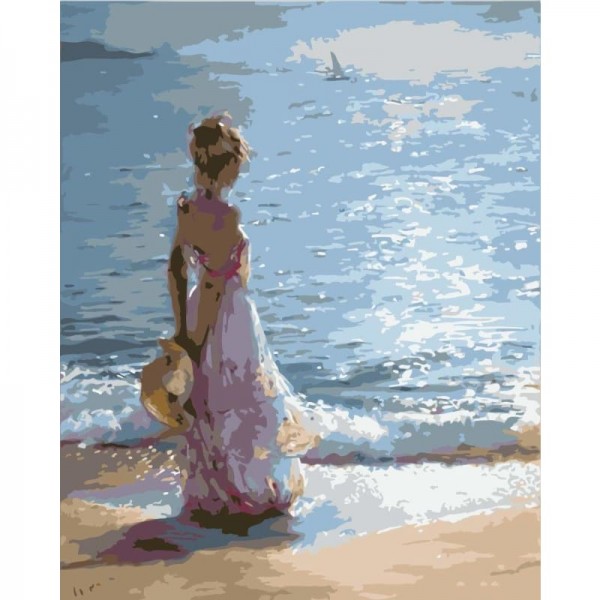 Buy Beach Gril Portrait Diy Paint By Numbers Kits