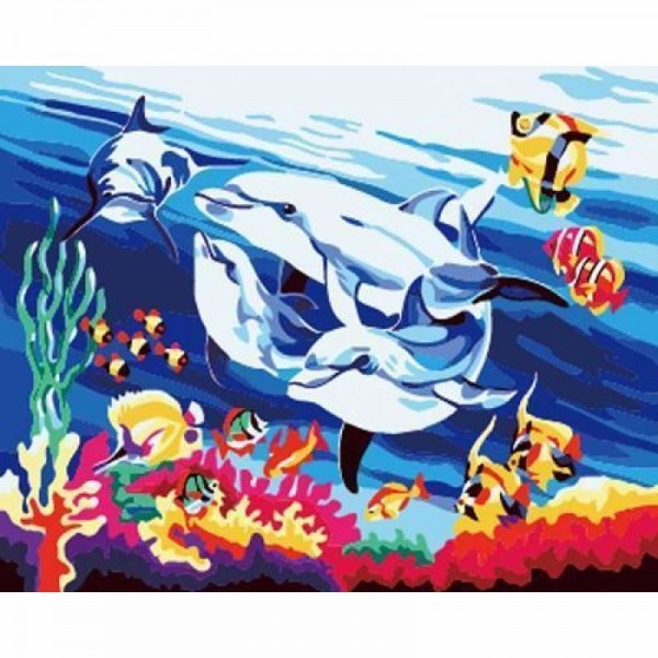 Order Dolphin Diy Paint By Numbers Kits